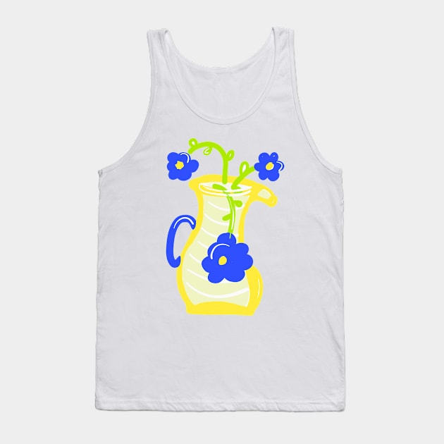 BLUE FLOWERS IN YELLOW JAR Tank Top by aroba